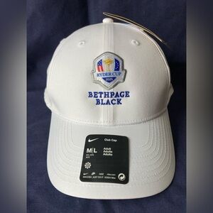 NWT Nike 2025 Ryder Cup Bethpage Black White Club Cap Hat Dri-Fit M/L Adjustable